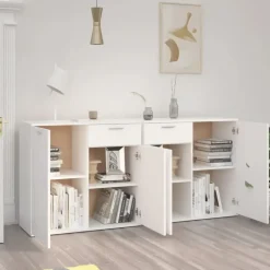 vidaXL - Dressoir - Wit - Bewerkt hout
