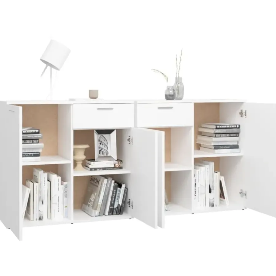 vidaXL - Dressoir - Wit - Bewerkt hout