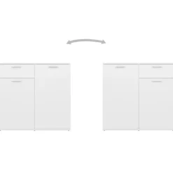 vidaXL - Dressoir - Wit - Bewerkt hout