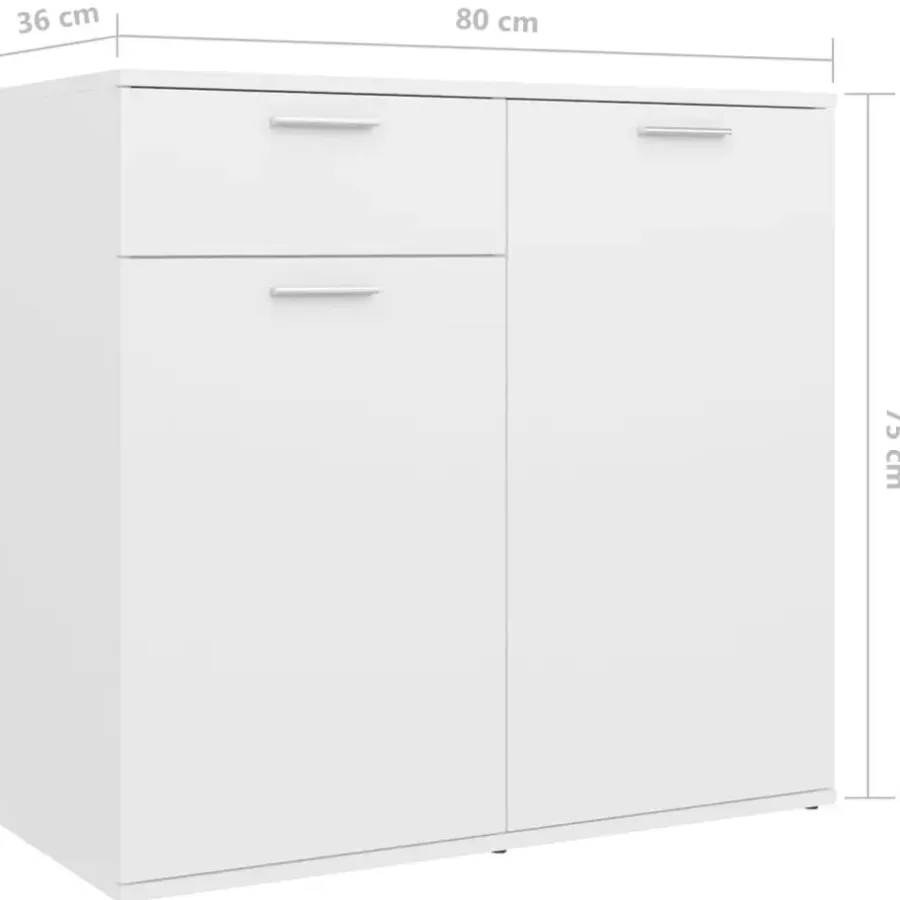 vidaXL - Dressoir - Wit - Bewerkt hout