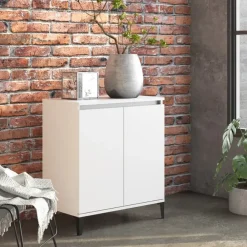 Dressoirs-vidaXL - Dressoir - Wit - Bewerkt hout