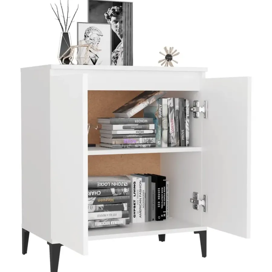 Dressoirs-vidaXL - Dressoir - Wit - Bewerkt hout