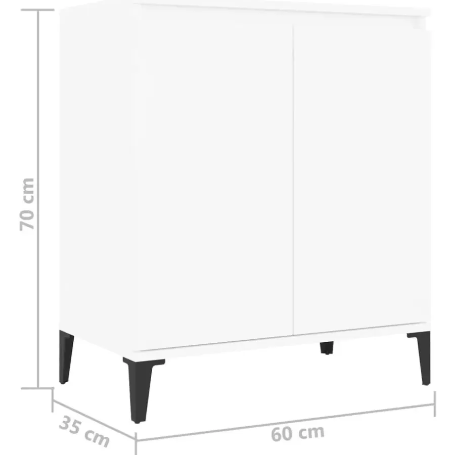 Dressoirs-vidaXL - Dressoir - Wit - Bewerkt hout