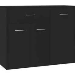 vidaXL - Dressoir - Zwart - Bewerkt hout