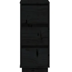 Ladekasten|Ladekasten-vidaXL - Dressoir - Zwart - Grenenhout - 2 stuks