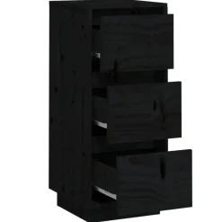 Ladekasten|Ladekasten-vidaXL - Dressoir - Zwart - Grenenhout - 2 stuks