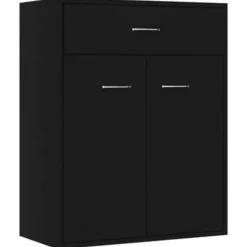 vidaXL - Dressoir - Zwart - Bewerkt hout