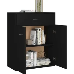 vidaXL - Dressoir - Zwart - Bewerkt hout