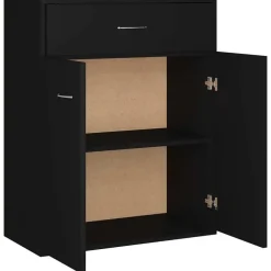 vidaXL - Dressoir - Zwart - Bewerkt hout