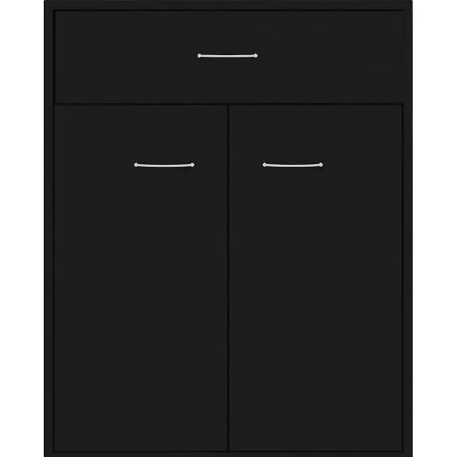 vidaXL - Dressoir - Zwart - Bewerkt hout