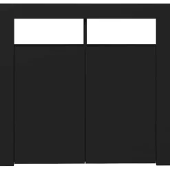 Dressoirs-vidaXL - Dressoir - Zwart - Bewerkt hout - 80 x 35 x 75 cm
