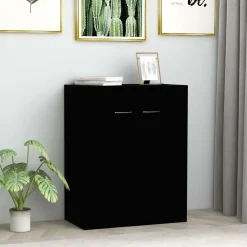 Dressoirs-vidaXL - Dressoir - Zwart - Bewerkt hout