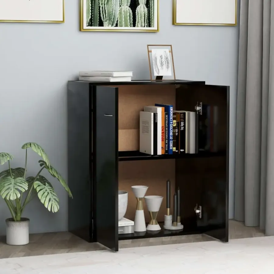 Dressoirs-vidaXL - Dressoir - Zwart - Bewerkt hout