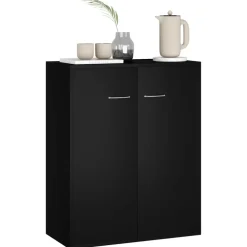 Dressoirs-vidaXL - Dressoir - Zwart - Bewerkt hout