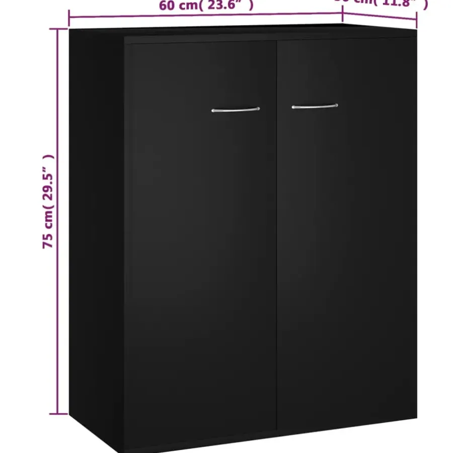 Dressoirs-vidaXL - Dressoir - Zwart - Bewerkt hout