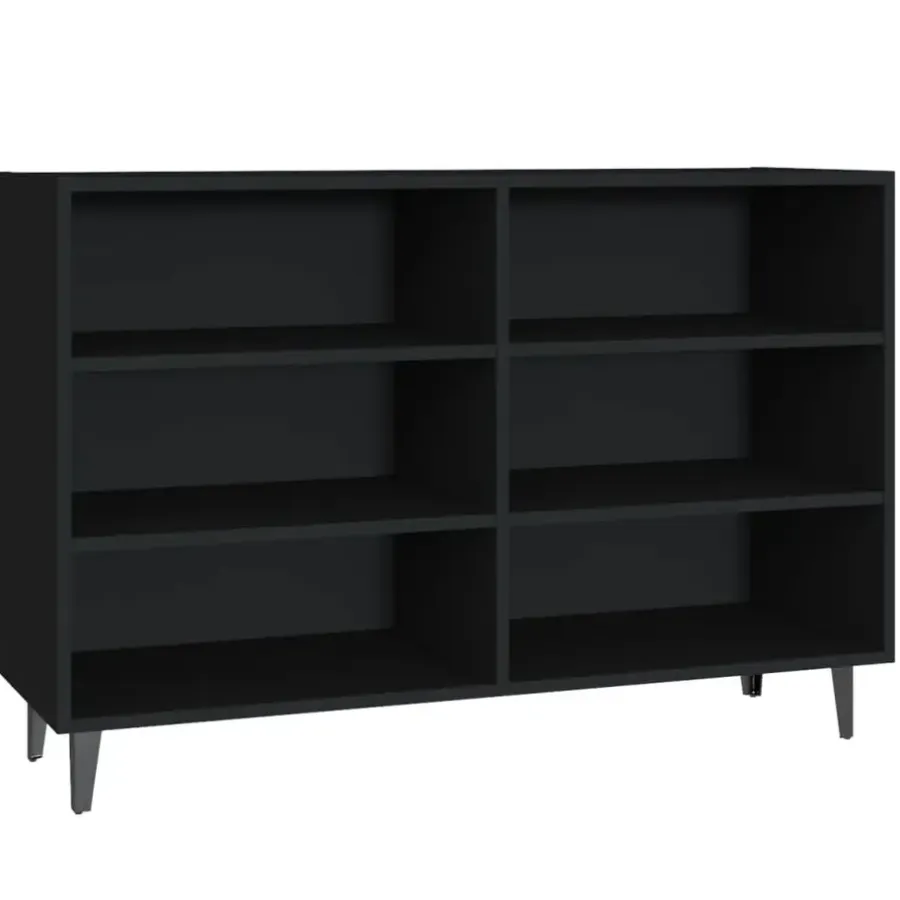 Dressoirs-vidaXL - Dressoir - Zwart - Bewerkt hout