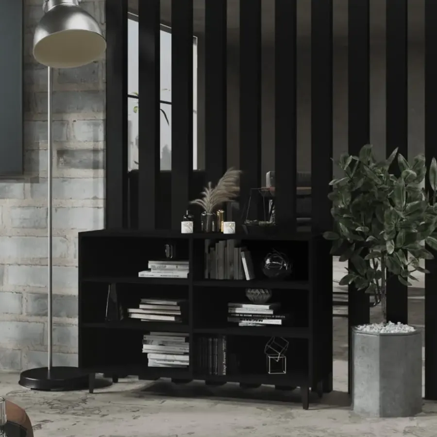 Dressoirs-vidaXL - Dressoir - Zwart - Bewerkt hout