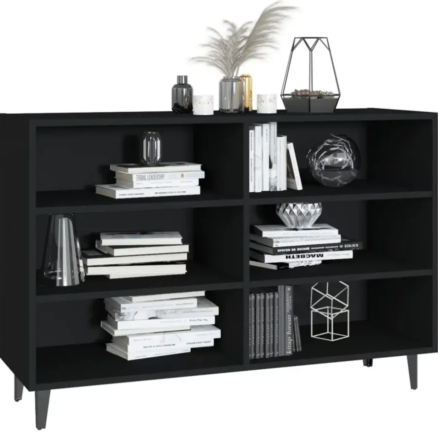 Dressoirs-vidaXL - Dressoir - Zwart - Bewerkt hout