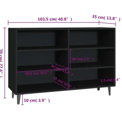 Dressoirs-vidaXL - Dressoir - Zwart - Bewerkt hout