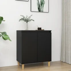 vidaXL - Dressoir - Zwart - Bewerkt hout