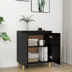 vidaXL - Dressoir - Zwart - Bewerkt hout