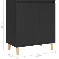 vidaXL - Dressoir - Zwart - Bewerkt hout