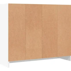 vidaXL - Dressoir met 3 deuren 3 lades - Wit - Bewerkt hout - 91x28x75 cm