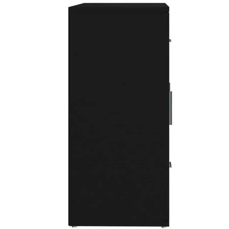 Dressoirs-vidaXL - Dressoir met 2 deuren 3 lades - Zwart - Bewerkt hout -91x29.5x65 cm
