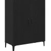 Dressoirs-vidaXL - Dressoir met 2 deuren - Zwart eiken - Bewerkt hout - 69.5x34x90 cm
