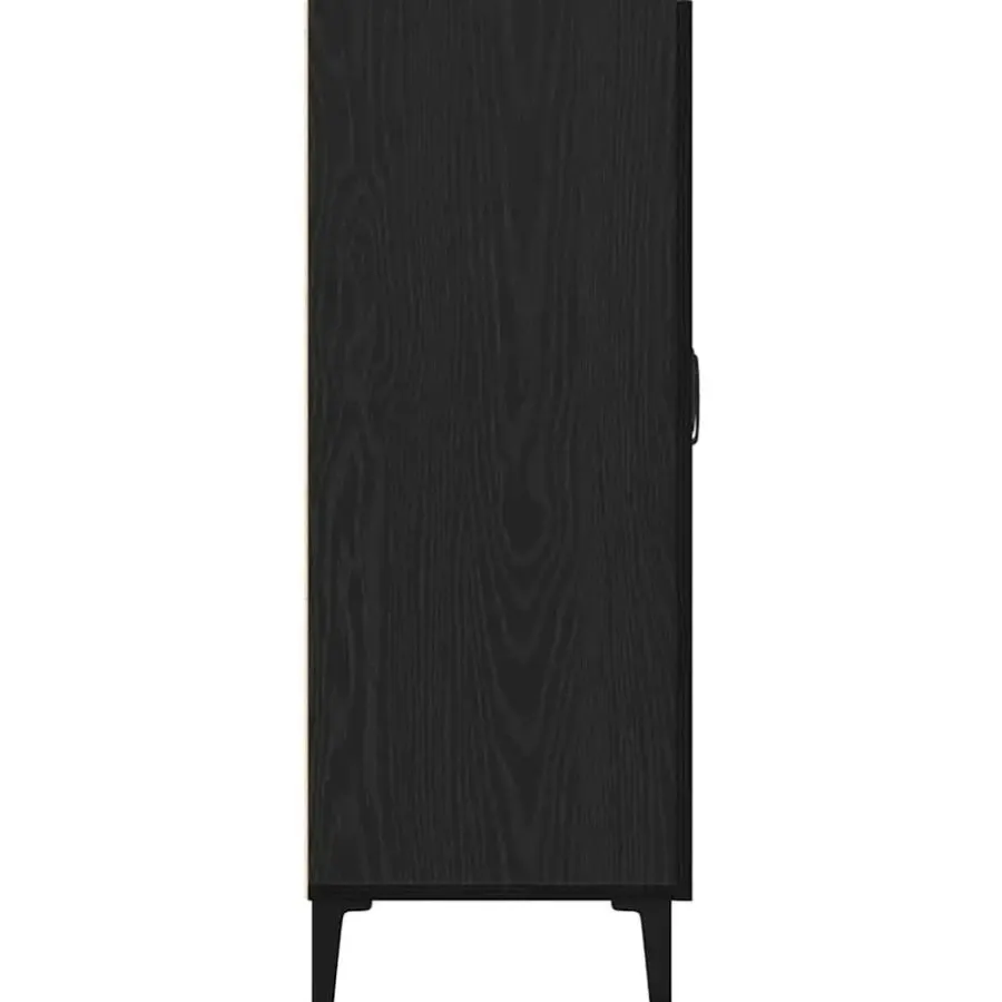 Dressoirs-vidaXL - Dressoir met 2 deuren - Zwart eiken - Bewerkt hout - 69.5x34x90 cm