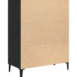 Dressoirs-vidaXL - Dressoir met 2 deuren - Zwart eiken - Bewerkt hout - 69.5x34x90 cm