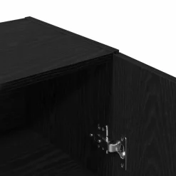 Dressoirs-vidaXL - Dressoir met 2 deuren - Zwart eiken - Bewerkt hout - 69.5x34x90 cm