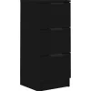 Dressoirs-vidaXL - Dressoir met 3 lades - Zwart - Bewerkt hout - 30x30x70 cm