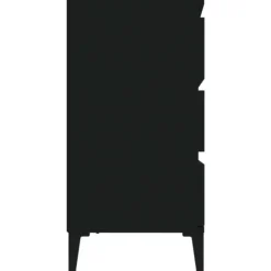 Ladekasten|Ladekasten-vidaXL - Dressoir met 3 lades - Zwart - Bewerkt hout en metaal- 91x28x75 cm