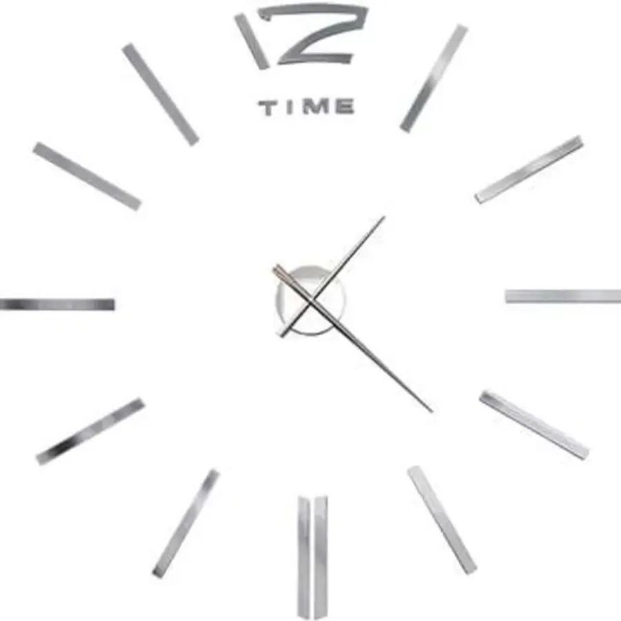 vidaXL - 3d-wandklok - Zilver - Acryl
