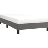 1-Persoons Bedden-vidaXL - Eenpersoonsbed frame met lattenbodem - Grijs - Kunstleer - 80x200 cm