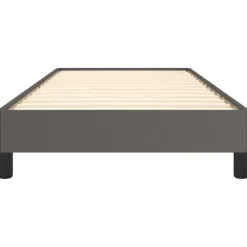 1-Persoons Bedden-vidaXL - Eenpersoonsbed frame met lattenbodem - Grijs - Kunstleer - 80x200 cm
