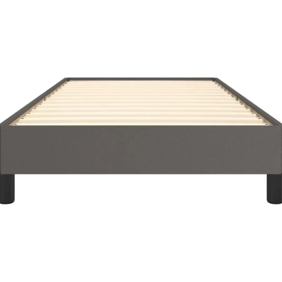 1-Persoons Bedden-vidaXL - Eenpersoonsbed frame met lattenbodem - Grijs - Kunstleer - 80x200 cm