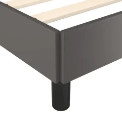 1-Persoons Bedden-vidaXL - Eenpersoonsbed frame met lattenbodem - Grijs - Kunstleer - 80x200 cm