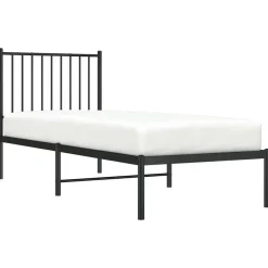 vidaXL - Eenpersoonsbed met hoofdbord - Zwart - Metaal - 80x200 cm