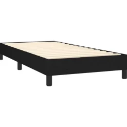 vidaXL - Eenpersoonsbed met lattenbodem - Zwart - Stof - 90x200 cm