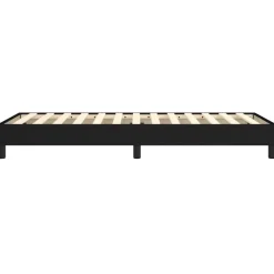 vidaXL - Eenpersoonsbed met lattenbodem - Zwart - Stof - 90x200 cm
