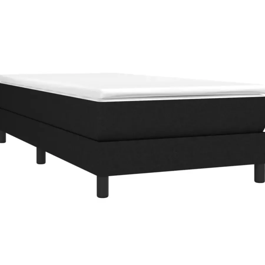 vidaXL - Eenpersoonsbed met lattenbodem - Zwart - Stof - 90x200 cm