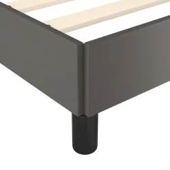 1-Persoons Bedden-vidaXL - Eenpersoonsbed met hoofdeinde zonder matras - Grijs - 90x200 cm