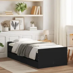 vidaXL - Eenpersoonsbed met lades - Zwart - 90x200 cm
