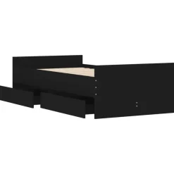 vidaXL - Eenpersoonsbed met lades - Zwart - 90x200 cm