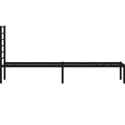 vidaXL - Eenspersoonsbed met hoofdbord - Zwart - Metaal - 80x200 cm