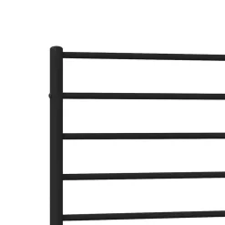 vidaXL - Eenspersoonsbed met hoofdbord - Zwart - Metaal - 80x200 cm