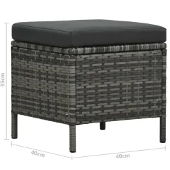vidaXL - Eethoek - Grijs - Poly rattan