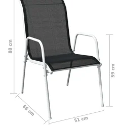 Bistro- & Balkonsets-vidaXL - Eethoek Voor Buiten - Zwart - Staal - 3 stuks